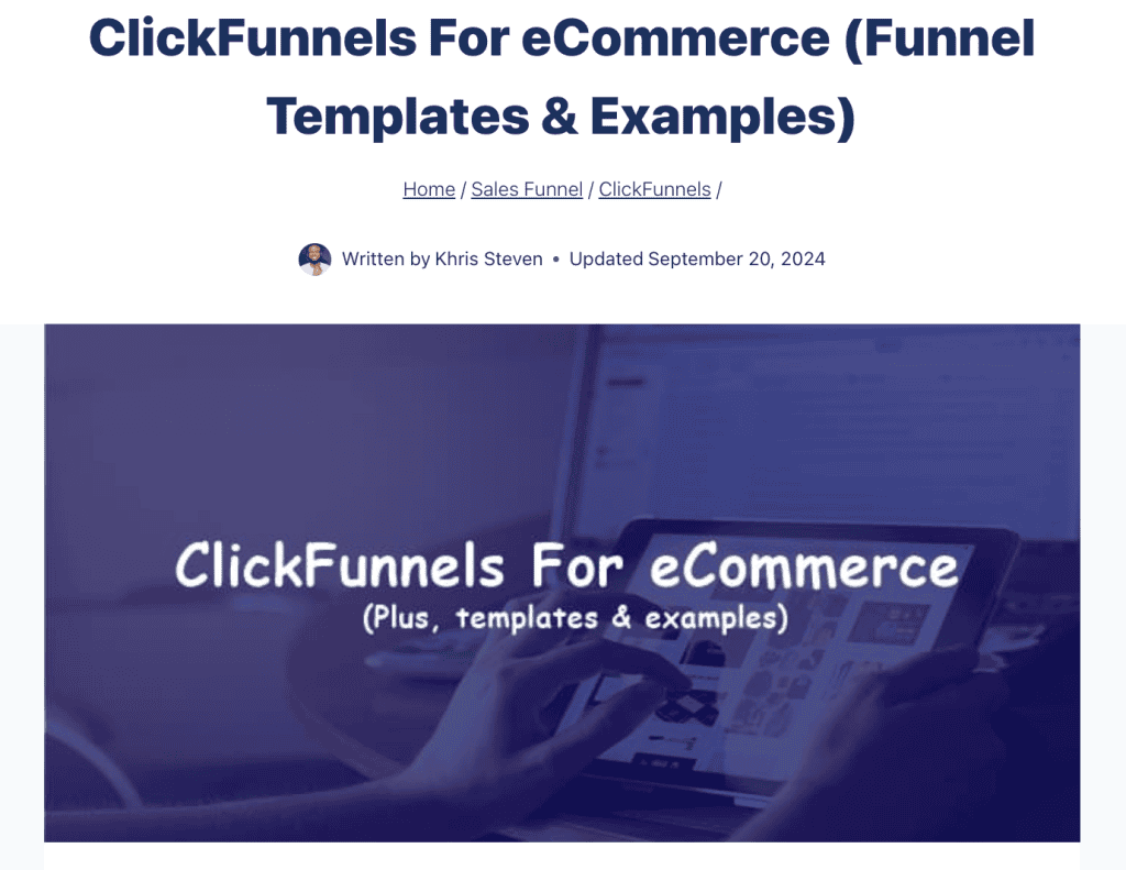 ClickFunnels For X niche topic example